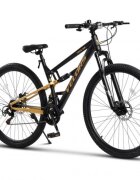 VELORS Bicicleta MTB-Full Suspension Trail 2.9 V29271D NegruGalben 29 inch echipare Shimano 21 viteze manete secventiale frane disc mecanice