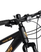 VELORS Bicicleta MTB-Full Suspension Trail V24271D NegruGalben 24 inch echipare Shimano 21 viteze manete secventiale frane disc mecanice