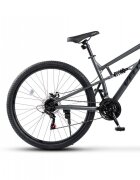 VELORS Bicicleta MTB-Full Suspension Trail V26271D GriNegru 26 inch echipare Shimano 21 viteze manete secventiale frane disc mecanice