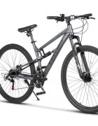 VELORS Bicicleta MTB-Full Suspension Trail V26271D GriNegru 26 inch echipare Shimano 21 viteze manete secventiale frane disc mecanice