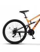 VELORS Bicicleta MTB-Full Suspension Trail V26271D PortocaliuNegru 26 inch echipare Shimano 21 viteze manete secventiale frane disc mecanice