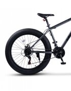 VELORS Bicicleta MTB-HT Fat Bike Hercules V2619D GriNegru roti 26 inch 21 viteze frane disc