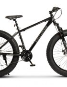 VELORS Bicicleta MTB-HT Fat Bike Hercules V2619D NegruGri roti 26 inch 21 Viteze Echipare Shimano Frane Disc Cauciucuri Late 26x4.0