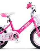 VELORS Bicicleta pentru copii 2-4 ani V1202A Fucsia Roti 12 Inch Frane fataspate V-Brake Roti ajutatoare