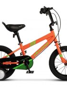VELORS Bicicleta pentru copii V1403B PortocaliuVerde 14 inch cu roti ajutatoare cadru din otel varsta 3-5 ani