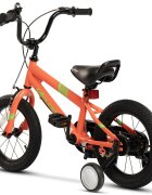 VELORS Bicicleta pentru copii V1403B PortocaliuVerde 14 inch cu roti ajutatoare cadru din otel varsta 3-5 ani