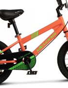 VELORS Bicicleta pentru copii V1403B PortocaliuVerde 14 inch cu roti ajutatoare cadru din otel varsta 3-5 ani