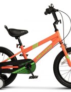 VELORS Bicicleta pentru copii V1603B PortocaliuVerde roti 16 inch inaltime utilizator 100-115 cm greutate suportata 60 kg