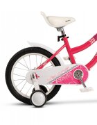 VELORS Bicicleta pentru copii V1604B Fucsia 16 inch cu roti ajutatoare cosulet cadru din otel varsta 4-6 ani