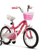 VELORS Bicicleta pentru copii V1604B Fucsia 16 inch cu roti ajutatoare cosulet cadru din otel varsta 4-6 ani