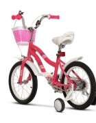 VELORS Bicicleta pentru copii V1604B Fucsia 16 inch cu roti ajutatoare cosulet cadru din otel varsta 4-6 ani