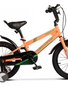 VELORS Bicicleta pentru copii V1807B PortocaliuVerde 18 inch cu roti ajutatoare