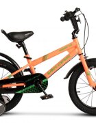 VELORS Bicicleta pentru copii V1807B PortocaliuVerde 18 inch cu roti ajutatoare