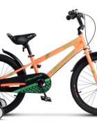 VELORS Bicicleta pentru copii V2007B PortocaliuVerde 20 inch cu roti ajutatoare