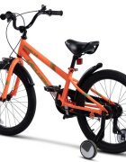 VELORS Bicicleta pentru copii V2007B PortocaliuVerde 20 inch cu roti ajutatoare