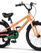 VELORS Bicicleta pentru copii V2007B PortocaliuVerde 20 inch cu roti ajutatoare