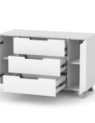 Veres Comoda pentru copii cu 3 sertare model 1200 colectia Manhattan alb-gri