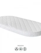 Veres Patut oval pentru copii 90140x70cm LD14 Bej din lemn masiv de fag 0-4 ani kit extensie 140x70cm inclus saltea inclusa inaltimea saltelei reglabila
