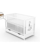 Vessanti Patut cu sertar Berta Girafa Alb + Saltea Cocos 12 cm