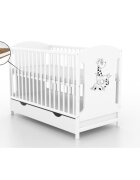 Vessanti Patut cu sertar Milo girafa Alb + Saltea cocos 8 cm