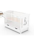 Vessanti Patut cu sertar Zuza Alb + Saltea Cocos 8 cm