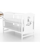 Vessanti Patut fara sertar Milo Girafa Alb + Saltea Cocos 8 cm