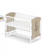Vessanti Patut fara sertar Milo Girafa Stejar cu alb + Saltea Cocos 12 cm