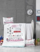 Victoria Home Set lenjerie 6 piese Bumbac Ranforce Journey 120x60 cm