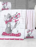 Victoria Home Set lenjerie 6 piese Bumbac Ranforce Kittens 120x60 cm