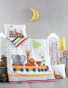 Victoria Home Set lenjerie 6 piese Bumbac Ranforce Madagascar 120x60 cm