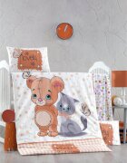 Victoria Home Set lenjerie 6 piese Bumbac Ranforce Mouse and Cat 120x60 cm