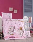 Victoria Home Set lenjerie 6 piese Bumbac Ranforce Pink Dream 120x60 cm