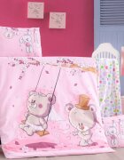 Victoria Home Set lenjerie 6 piese Bumbac Ranforce Pink Dream 120x60 cm