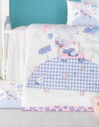 Victoria Home Set lenjerie 6 piese Bumbac Ranforce Trip 120x60 cm