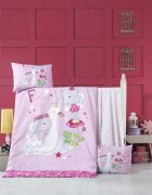 Victoria Home Set lenjerie 6 piese Bumbac Ranforce White Swan 120x60 cm