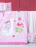 Victoria Home Set lenjerie 6 piese Bumbac Ranforce White Swan 120x60 cm