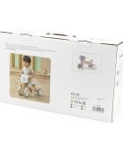 Viga Ride-on pentru copii din lemn PolarB Urs polar alb roti din cauciuc Eva recomandat copiilor de la 12 luni actionat cu picioarele