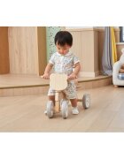 Viga Ride-on pentru copii din lemn PolarB Urs polar alb roti din cauciuc Eva recomandat copiilor de la 12 luni actionat cu picioarele