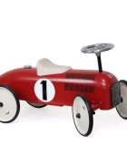 VILAC Masinuta pentru copii Vintage metalica ride-on rosie cu roti crem