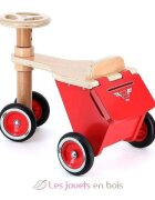 VILAC Tricicleta copii fara pedale Triporteur Petit Postier din lemn ideala pentru copii de la 18 luni cu roti silentioase cutie depozitare si cutie pentru scrisori