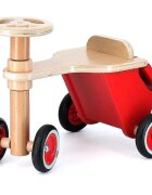 VILAC Tricicleta copii fara pedale Triporteur Petit Postier din lemn ideala pentru copii de la 18 luni cu roti silentioase cutie depozitare si cutie pentru scrisori