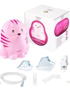 VITAMMY Aparat aerosoli Gattino A1503 nebulizator cu compresor set complet de accesorii roz