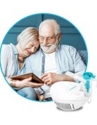 VITAMMY Aparat de aerosoli eNEB nebulizator cu compresor 3 moduri de nebulizare 3 masti piesa bucala furtun de 1.6 m 5 filtre aer si oprire automata