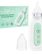 VITAMMY Aspirator nazal electric pentru copii din prima zi de viata Picolino 7 cu 2 capete de schimb 3 niveluri de putere 12 melodii iluminare colorata si incarcare USB-C