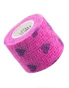 VITAMMY Bandaj elastic autoadeziv Autoband tehnologie cu microfibre fara lipici rezistent la apa 5x450 cm inimioare mov