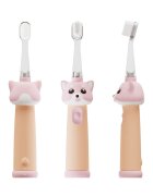 VITAMMY Periuta de dinti electrica ePUPPY Roz pentru copii 0-6 ani cu lumina LED 24.000 de miscari sonice pe minut 2 capete periuta incluse 2 moduri de functionare si timer