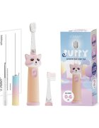 VITAMMY Periuta de dinti electrica ePUPPY Roz pentru copii 0-6 ani cu lumina LED 24.000 de miscari sonice pe minut 2 capete periuta incluse 2 moduri de functionare si timer