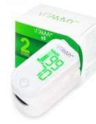 VITAMMY Pulsoximetru O2 afisaj LED usor de citit masoara saturatia SpO2 si pulsul alb