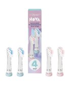 VITAMMY Set 4 rezerve pentru periuta de dinti Nova compatibile cu periutele de dinti electrice Bunny si ePUPPY pentru copii 3-6 ani roz si albastru