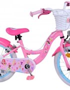 Volare Bicicleta pentru copii EL Disney Princess 16 inch FW frana de mana pe ambele roti scaun si ghidon reglabil cosulet pe ghidon roti gonflabile stopuri reflectorizante